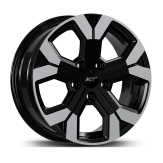 Alu kola AGT 16260, 16x6.5 5x114.3 ET40, černá + leštěný límec