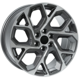 Alu kola AGT 18245, 18x8 6x120 ET45, šedivá + leštění (zátěžová)