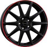 Alu kola BORBET GTX, 19x8 5x114.3 ET50, černá matná s červenou linkou