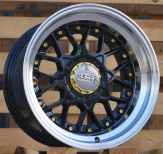 Alu kola Haxer A8078, 16x8 10x112 ET15, černá + leštěný límec