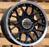 Alu kola Haxer L1879, 15x8 8x100 ET30, černá + leštěný límec