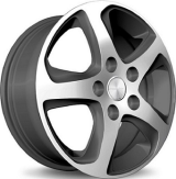 Alu kola IRMSCHER WAVE STAR, 17x7 5x118 ET62, šedivá matná + leštění (zátěžová)