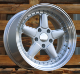 Alu kola Racing Line 7961R, 17x9 5x120 ET25, stříbrná + leštěný límec