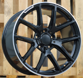 Alu kola Racing Line A8221, 20x10 5x130 ET35, černá + leštěný límec