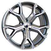 Alu kola Racing Line B5498, 20x9 5x112 ET35, šedivá + leštění (zátěžová)