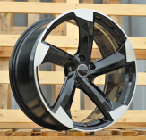 Alu kola Racing Line H3388F, 21x9 5x112 ET25, černá + leštění (zátěžová)