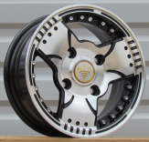 Alu kola Racing Line HE998, 12x5 4x114.3 ET-20, černá + leštění