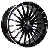 Alu kola Racing Line MR532, 22x9 5x120 ET32, černá + leštěný límec (zátěžová)
