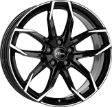Alu kola RIAL LUCCA, 17x6.5 4x108 ET20, černá lesklá + leštění