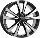 Alu kola RIAL M12X, 19x8 5x112 ET61, černá lesklá + leštění (zátěžová)