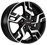 Alu kola RONAL R64, 17x7 5x118 ET60, černá matná + leštění (zátěžová)