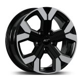 Alu kola AGT 16260, 16x6.5 5x114.3 ET40, černá + leštěný límec