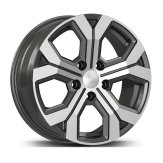 Alu kola AGT 16260, 16x6.5 5x114.3 ET40, šedivá matná + leštění