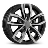 Alu kola AGT 16275, 16x6 5x118 ET68, černá + leštění (zátěžová)