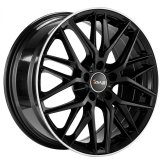 Alu kola AVUS VELGEN AF19, 17x7.5 5x112 ET47, černá lesklá + leštěný límec