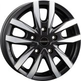 Alu kola BORBET CW5, 16x6 5x130 ET68, černá matná + leštění (zátěžová)