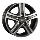 Alu kola BORBET CWD, 17x7 5x108 ET46, tmavě šedivá + leštění (zátěžová)