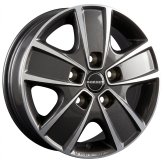 Alu kola BORBET CWG, 16x6 5x130 ET68, tmavě šedivá + leštění (zátěžová)