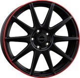 Alu kola BORBET GTX, 19x8 5x114.3 ET50, černá matná s červenou linkou