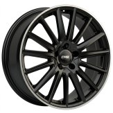 Alu kola CMS C23, 20x8 5x114.3 ET38, černá lesklá + leštěný límec