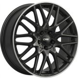 Alu kola CMS C25, 19x8.5 5x114.3 ET40, černá lesklá + leštěný límec (zátěžová)