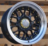 Alu kola Haxer A8078, 16x9 8x100 ET10, černá + leštěný límec