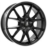 Alu kola IT WHEELS 2 KIRA, 18x7.5 5x108 ET42, černá lesklá + leštěný límec