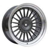 Alu kola Racing Line 7307F, 17x8 5x120 ET20, šedivá + leštěný límec