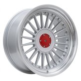 Alu kola Racing Line 7307F, 17x8 5x120 ET20, stříbrná + leštěný límec