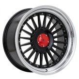 Alu kola Racing Line 7307R, 17x9 5x120 ET15, černá + leštěný límec