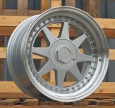 Alu kola Racing Line 7905F, 17x8.5 4x100 ET25, stříbrná + leštěný límec