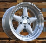 Alu kola Racing Line 7961F, 17x7.5 4x100 ET30, stříbrná + leštěný límec