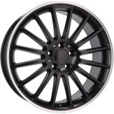 Alu kola Racing Line A1020, 17x7.5 5x112 ET40, černá matná + leštěný límec