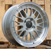 Alu kola Racing Line A1025, 16x8.5 4x100 ET20, stříbrná + leštěný límec