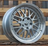 Alu kola Racing Line A1025, 17x7.5 5x120 ET34, stříbrná + leštěný límec