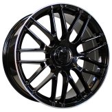 Alu kola Racing Line B1268, 17x7.5 5x112 ET35, černá + leštěný límec
