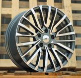 Alu kola Racing Line B1515, 18x8 5x120 ET50, šedivá + leštění (zátěžová)