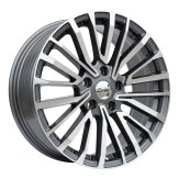 Alu kola Racing Line B1515, 18x8 5x120 ET50, šedivá + leštění (zátěžová)