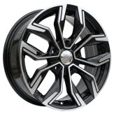 Alu kola Racing Line B1518, 16x6.5 5x114.3 ET41, černá + leštění
