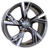 Alu kola Racing Line B1571, 20x9 5x112 ET35, šedivá + leštění (zátěžová)