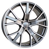 Alu kola Racing Line B5131, 22x10 5x112 ET21, šedivá matná + leštění (zátěžová)