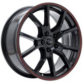Alu kola Racing Line B5253, 17x7 5x105 ET40, černá s červenou linkou