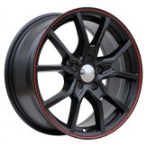 Alu kola Racing Line B5253, 17x7 5x112 ET40, černá matná + červený límec