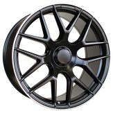 Alu kola Racing Line B5318, 21x11 5x112 ET42, černá matná + leštěný límec