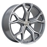 Alu kola Racing Line B5498, 22x9.5 5x112 ET37, šedivá matná + leštění (zátěžová)