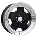 Alu kola Racing Line B5852, 17x8 5x112 ET25, černá + leštěný límec