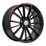 Alu kola Racing Line B5937, 18x7.5 5x112 ET51, černá matná + červený límec