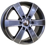 Alu kola Racing Line BK474, 16x7 6x120 ET50, šedivá + leštění (zátěžová)