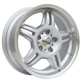 Alu kola Racing Line BK657, 17x8 5x120 ET35, stříbrná + leštěný límec