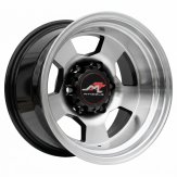 Alu kola Racing Line BY472, 15x12 6x139.7 ET-78, černá + leštění (zátěžová)